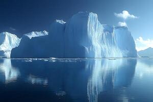 Majestic Arctic Iceberg Reflecting in Calming Ocean Waters - Nature's Serenity and Splendor photo