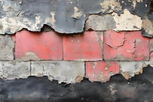 Weathered Abstract Texture of Peeling Paint on Rustic Wall for Artistic Background photo