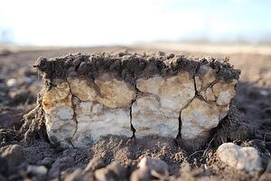 Layers of Earth and Rock in a Rural Landscape for Geological Study and Environmental Analysis photo