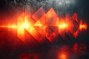 Futuristic Abstract Sci-Fi Art with Glowing Geometric Shapes photo