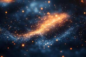 Cosmic Abstract with Glowing Particles in Deep Space - Ideal for Digital Design and Prints photo