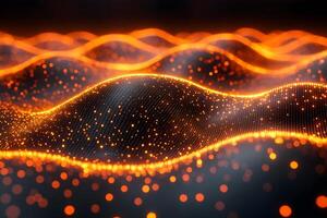 Abstract Glowing Wave Patterns for Futuristic Digital Art Design photo