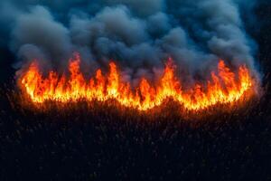 Aerial View of Forest Wildfire Environmental Impact and Conservation Efforts photo
