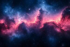 Cosmic Nebula in Space with Vibrant Pink and Blue Swirls for Astronomy Poster photo