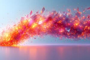 Dynamic Abstract Wave of Glowing Fragments Perfect for Modern Art Prints and Digital Design photo