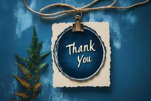 Rustic Thank You Card Design with Ferns and Natural Twine for Elegant Invitations photo
