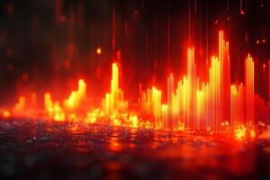 Abstract Digital Data Visualization with Fiery Light Effects for Futuristic Designs photo