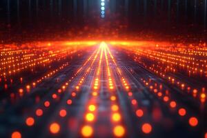 Futuristic Technology Pathway with Glowing Circuit Patterns for Digital Innovation photo