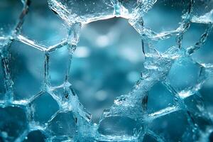 Abstract Frozen Water Structure with Hexagonal Ice Formations for Design and Background photo