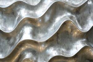 Metallic Wave Patterns Reflecting Light - Abstract Texture Design for Decor photo