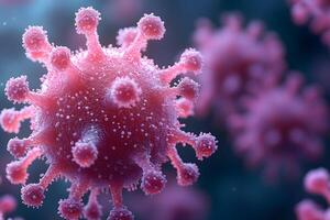 Close-Up of Virus Structure for Scientific and Educational Use photo