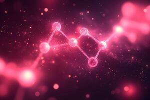 Futuristic Molecular Structure in Abstract Pink Universe for Scientific Visualization photo