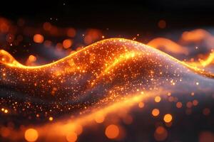 Glowing Abstract Particle Wave - Futuristic and Mystical Digital Visualization for Design photo