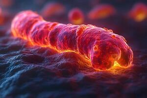3D Render of Vibrant Microscopic Bacterium on Surface - Scientific Visualization for Educational Use photo