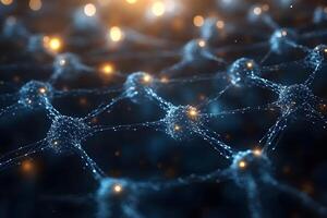 Futuristic Neural Network Concept with Glowing Nodes for Technology Design photo