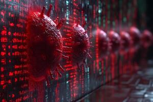 Digital Virus Concept Cybersecurity and Data Security in Modern Technology photo