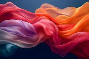 Colorful Abstract Flowing Fabric Waves in Vibrant Spectrum for Artistic Background Design photo
