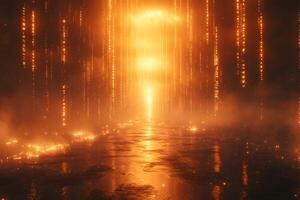 Futuristic Abstract Sci-Fi Light Portal with Digital Elements for Design Concepts photo