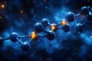 Abstract Molecular Structure in Cosmic Blue Light for Science and Technology Designs photo