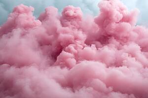 Surreal Dreamscape of Pink Clouds Against Blue Sky - Abstract Nature Scene for Wall Art and Design photo