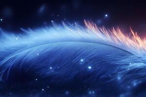 Ethereal Feather Abstract with Glowing Lights for Dreamlike Design and Print photo