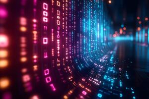Futuristic Data Stream in a Digital Tunnel Concept for Technology Design photo