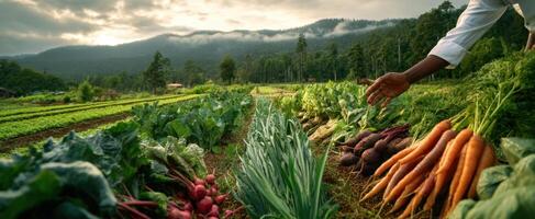The Vibrant Vegetable Garden Showcasing Fresh Produce and Natural Beauty photo