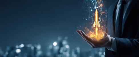 The Rocket Represents Ambitious Growth and Future Innovation in Business photo