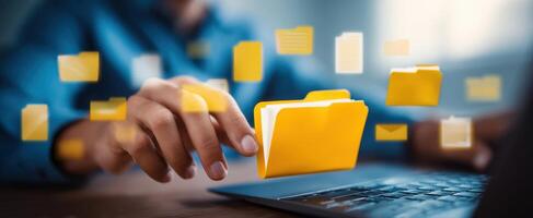 The digital organization of files enhancing productivity in a modern workspace. photo