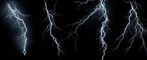The electrifying dance of lightning flashes against a dark backdrop. photo