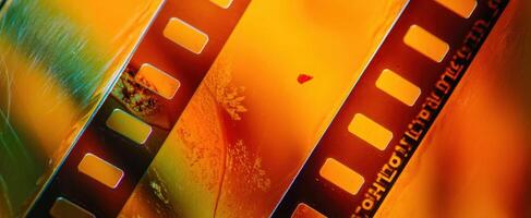The Artistic Beauty of Film Strips in Vibrant Colors and Textures photo