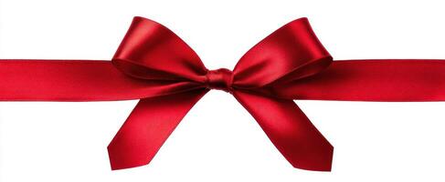 The vibrant red bow adding elegance to gift wrapping and celebrations. photo