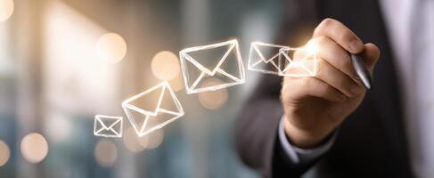 The digital representation of email communication through creative graphics. photo