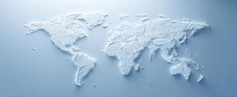 The textured world map showcasing detailed geographical relief in a minimalist design. photo