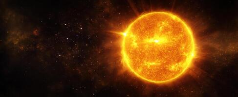 The radiant sun shining brightly in the vast cosmos. photo