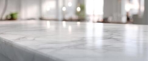 The elegant marble countertop showcasing modern kitchen design and luxurious aesthetics. photo