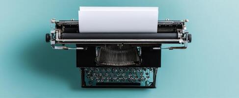 The vintage typewriter with blank paper ready for creative expression photo