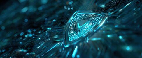 The Shield Representing Digital Security and Technological Advancement in Cyber Protection photo