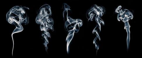 The Enigmatic Dance of Smoke Displaying Beautiful Curves and Shapes. photo