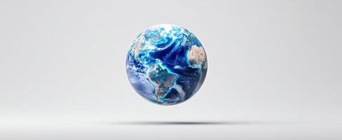 The Floating Globe Illustrating Earth's Beauty and Diversity in 3D. photo