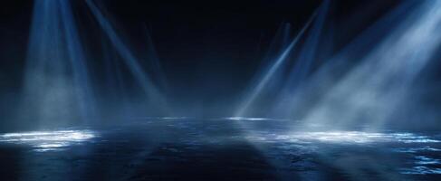The dramatic lighting creating an atmospheric stage effect in a dark setting. photo