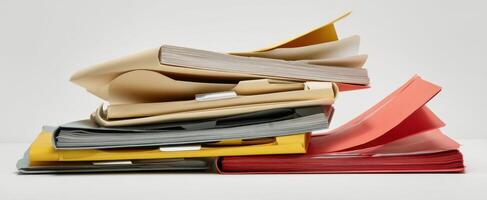 The organized stack of colorful folders representing efficient document management. photo
