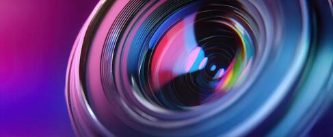 The Colorful Macro Photography of a Camera Lens Captivating Details photo