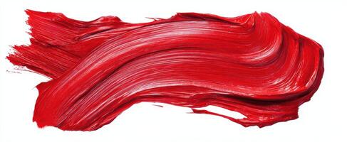 The Vibrant Red Paint Brushstroke for Artistic Expression and Creativity photo