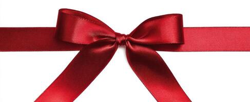 The Elegant Red Ribbon Bow Perfect for Gift Wrapping and Decorations photo