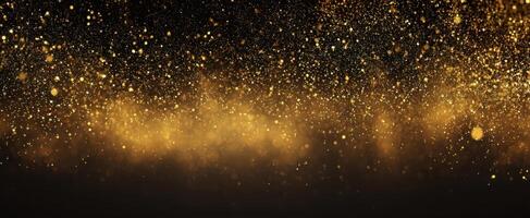 The shimmering gold glitter background creating a festive and elegant atmosphere. photo