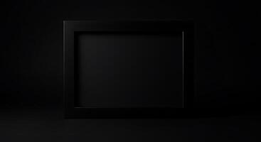 Black empty frame on a dark background photo