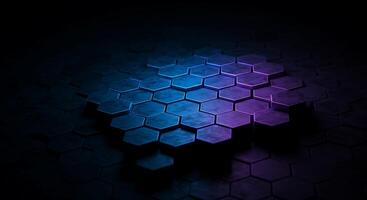 A hexagonal pattern on a dark background photo
