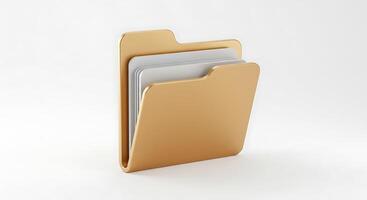 A golden file folder with three different files inside photo