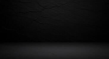 Black background with a crack wall and a black table photo